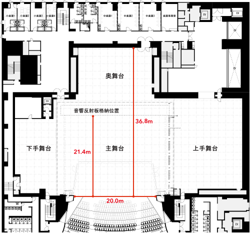 劇場の舞台平面図のイメージ