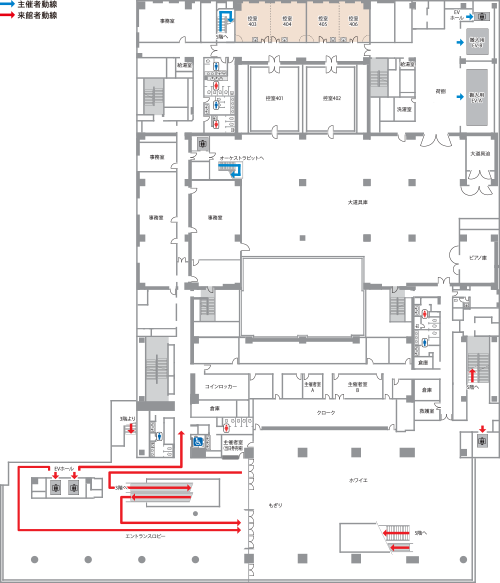 控室403から406の平面図のイメージ