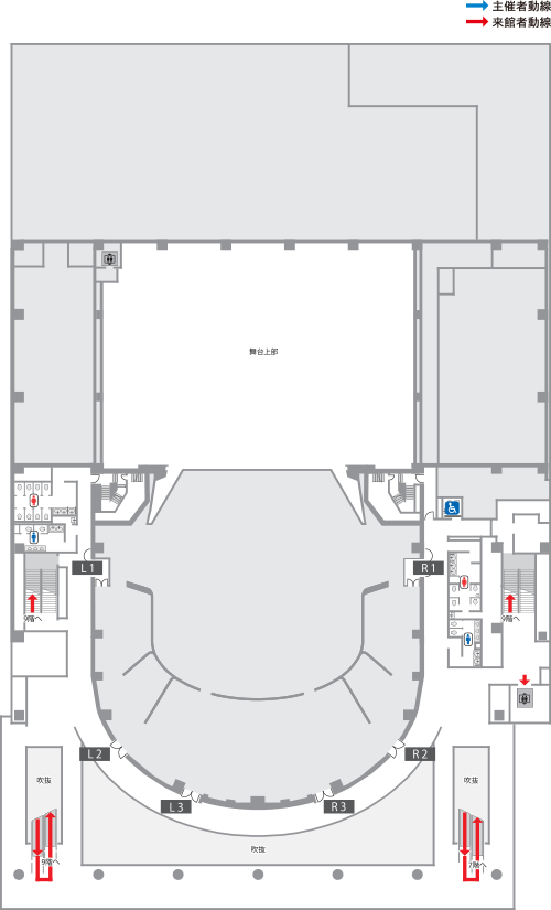 劇場の8階平面図のイメージ