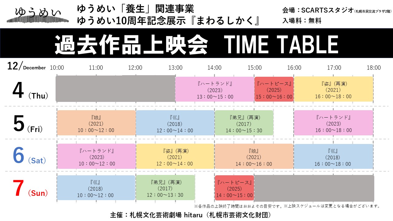ゆうめい「養生」関連事業　 ゆうめい10周年記念展示『まわるしかく』イメージ画像1
